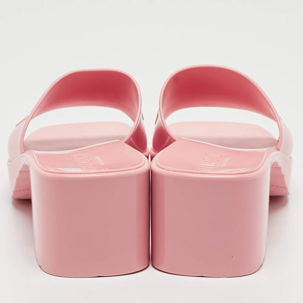 Gucci Gucci Pink Rubber Logo Mules Size 36 5