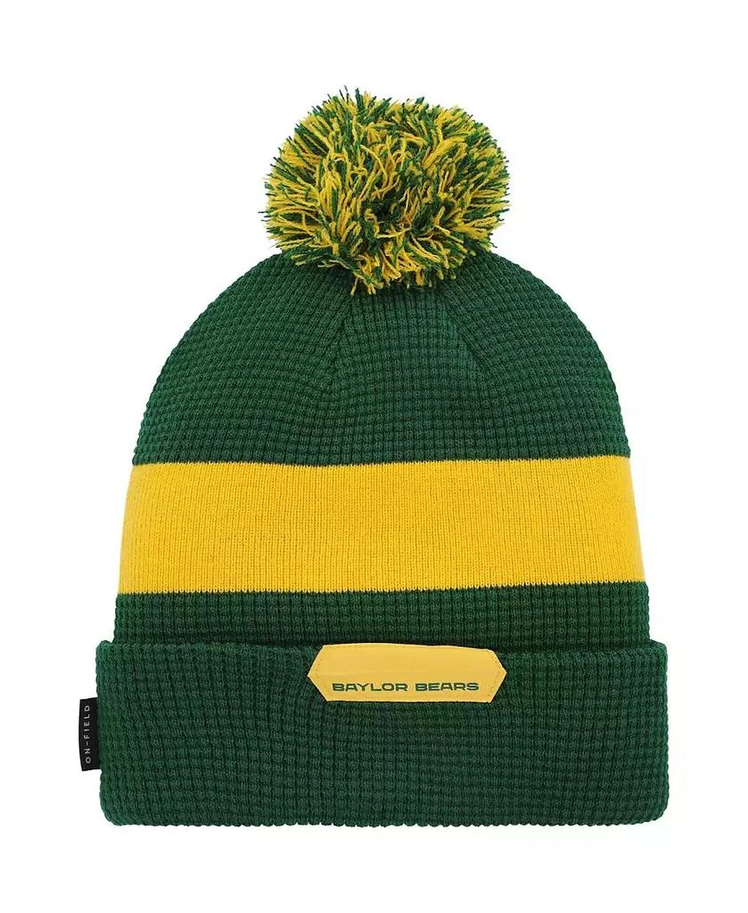 NIKE Men's Green Baylor Bears Sideline Team Cuffed Knit Hat with Pom 2
