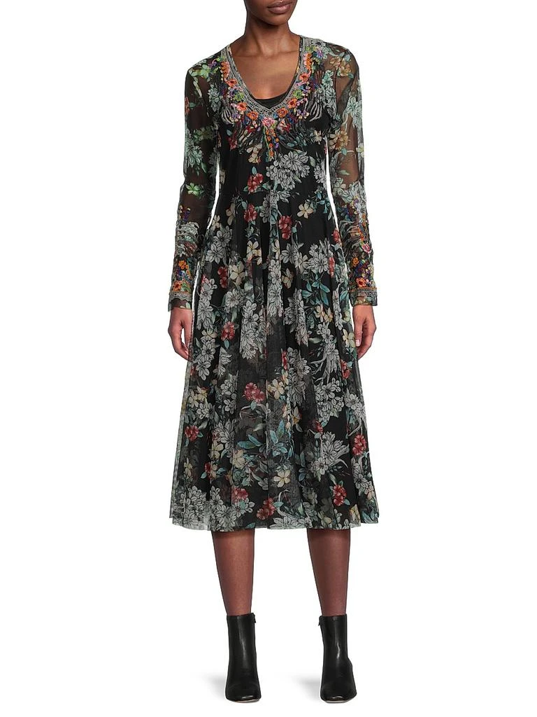 embroidered flower mesh dress Caya Embroidered Floral Mesh Mini Dress – edikted main image 0