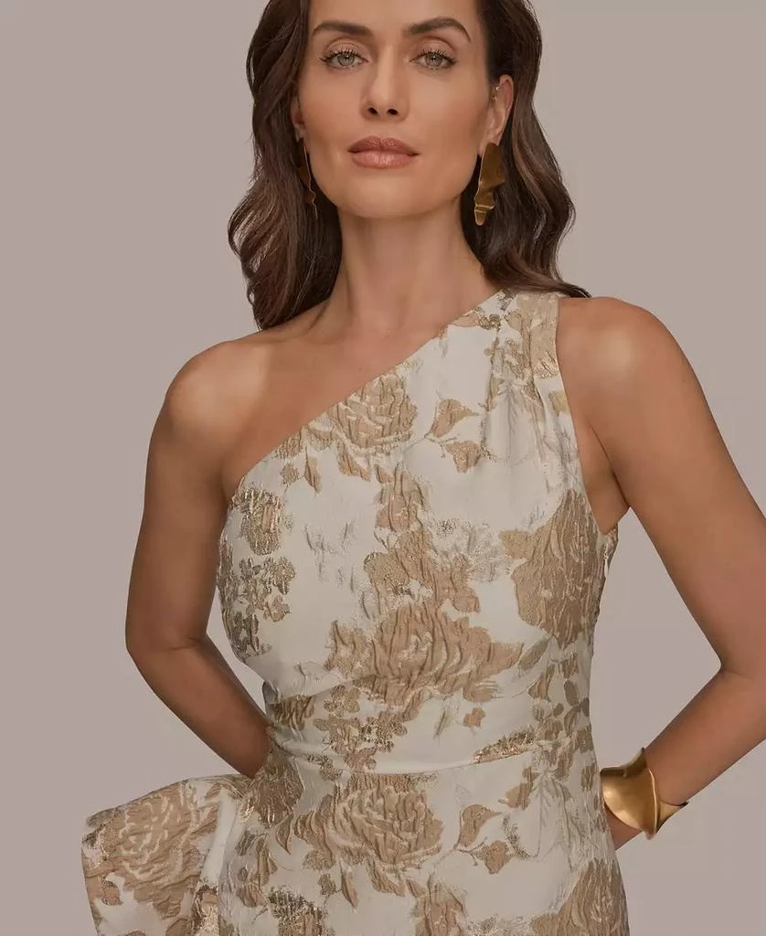 Donna Karan Women
s One Shoulder Side Ruffle Gown 4