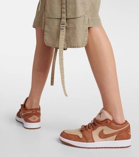 NIKE Air Jordan 1 Low suede-trimmed leather sneakers 4