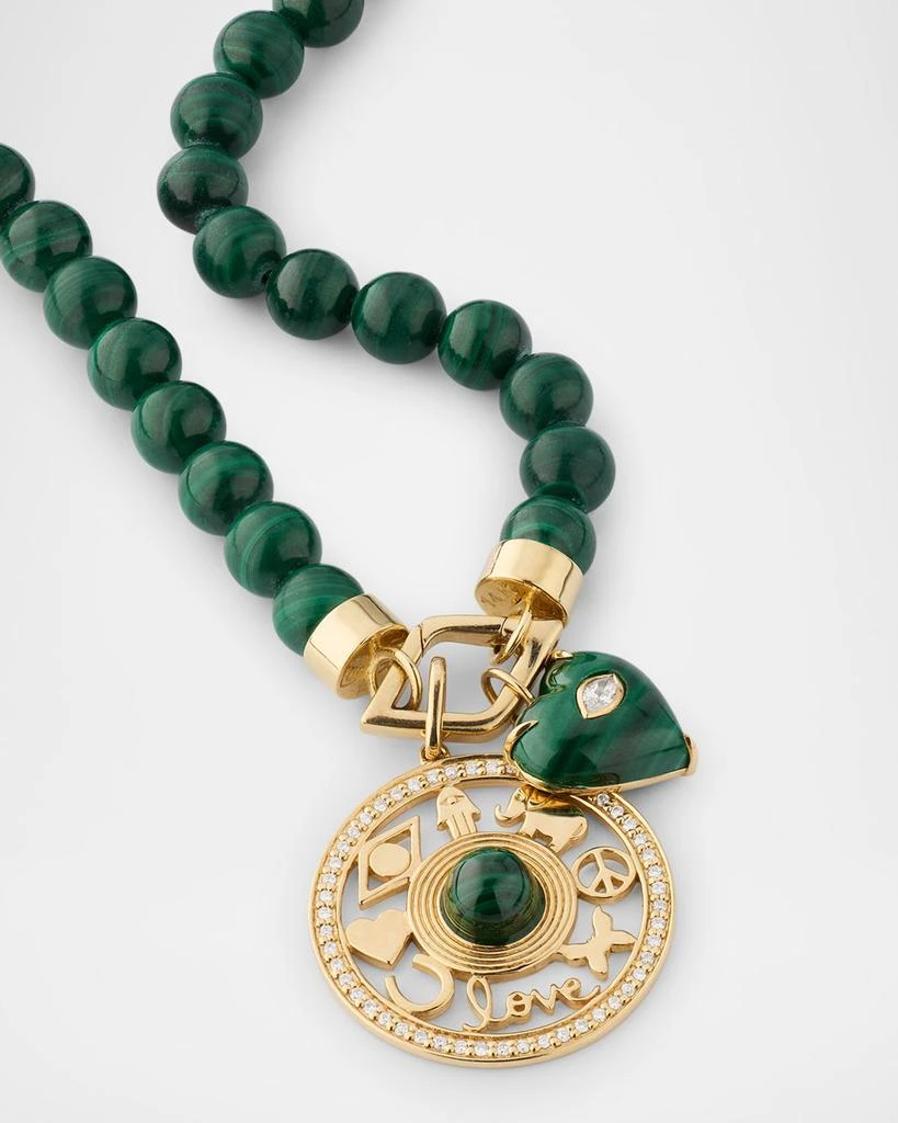Sydney Evan Malachite Open Icon and Carved Heart Necklace 3