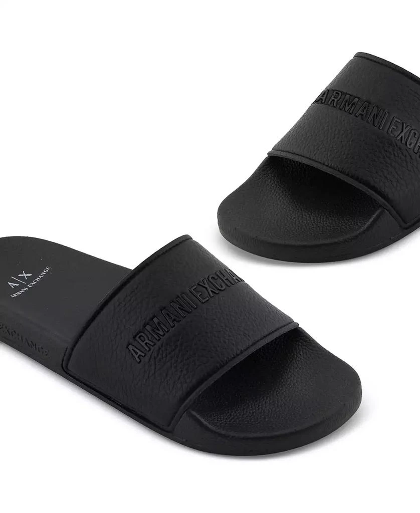Armani Exchange Men's Logo Embossed Slip-On Slide Sandals 3