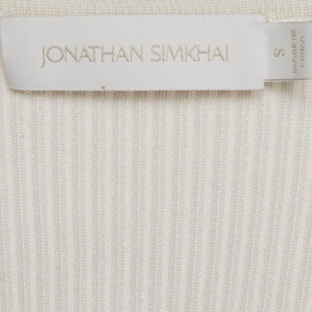 Jonathan Simkhai Jonathan Simkhai White Rib Knit Cut-Out Alexia Top S 5