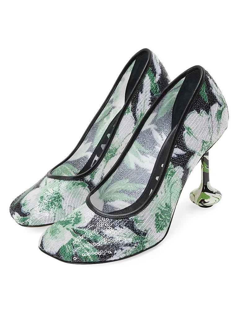Loewe Toy Pump 90MM Sequined Floral Pumps 2