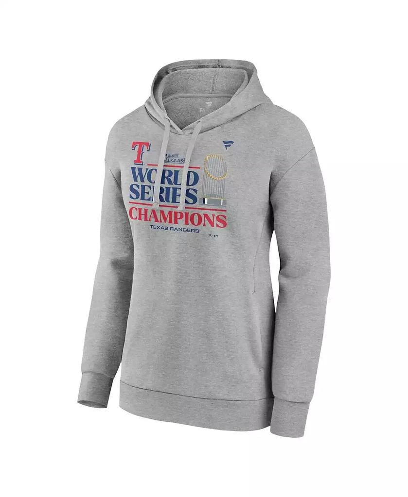 Fanatics Women's Heather Gray Texas Rangers 2023 World Series Champions Locker Room Plus Size Pullover Hoodie 3