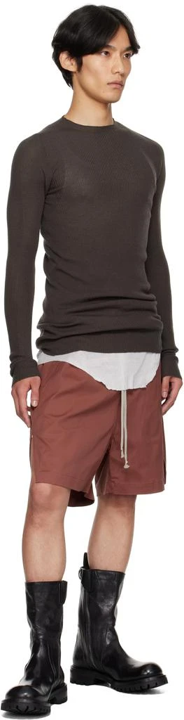 Rick Owens Gray Concordians Ribbed Round Neck Sweater 4