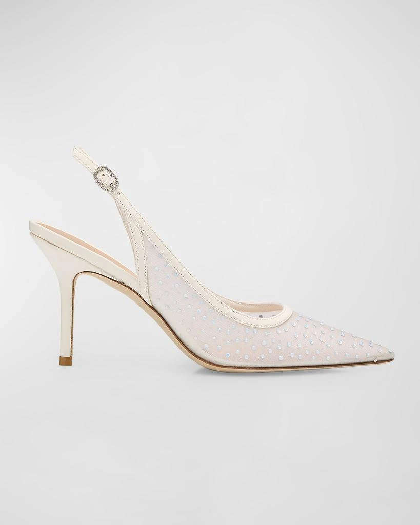 Stuart Weitzman Emilia Crystal Mesh Slingback Pumps 1