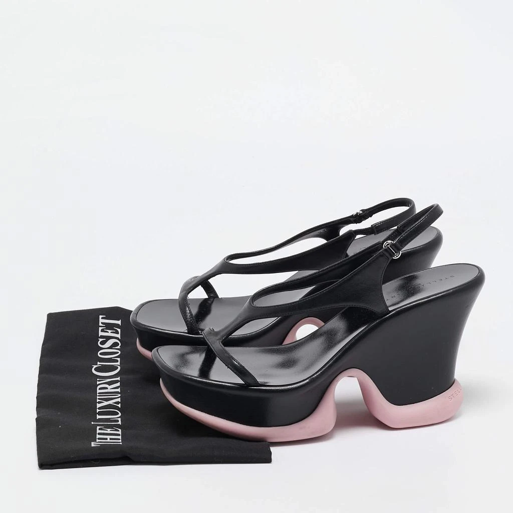 Stella McCartney Stella McCartney Black Faux Leather Shroom Slingback Sandals 37.5 9