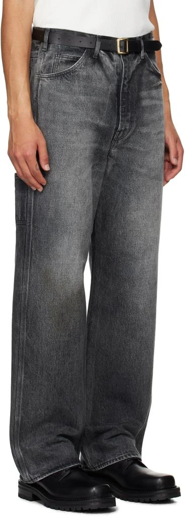 AURALEE Black Selvedge Faded Heavy Painter Jeans 2