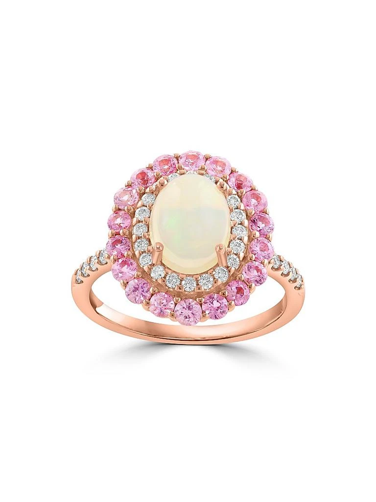 Saks Fifth Avenue Collection 14K Rose Gold Ethiopian Opal, 0.32 TCW Diamond
Sapphire Halo Ring 3