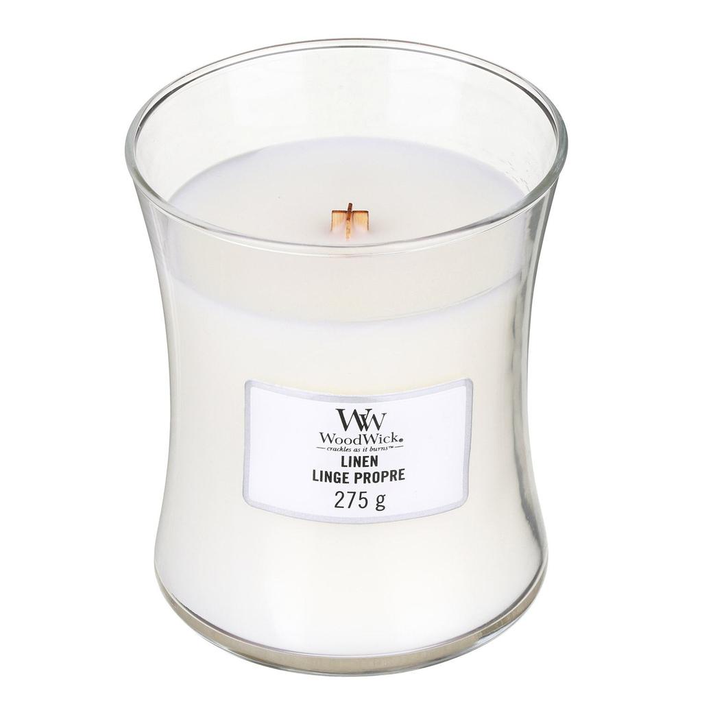 Woodwick WoodWick - Linen Medium Hourglass Jar Candle