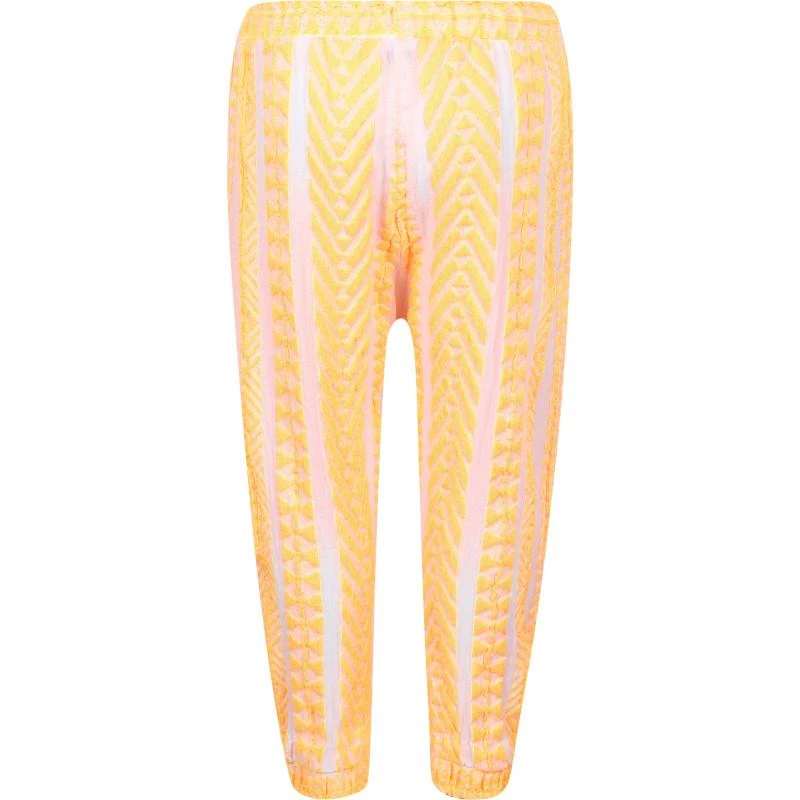 Devotion Geometric print track pants in neon orange and white 2