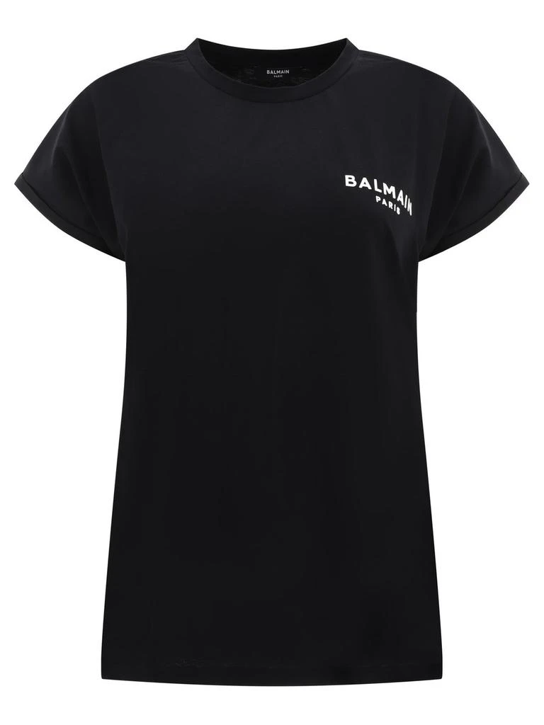 Balmain Balmain Logo Detailed Crewneck T-Shirt from Cettire