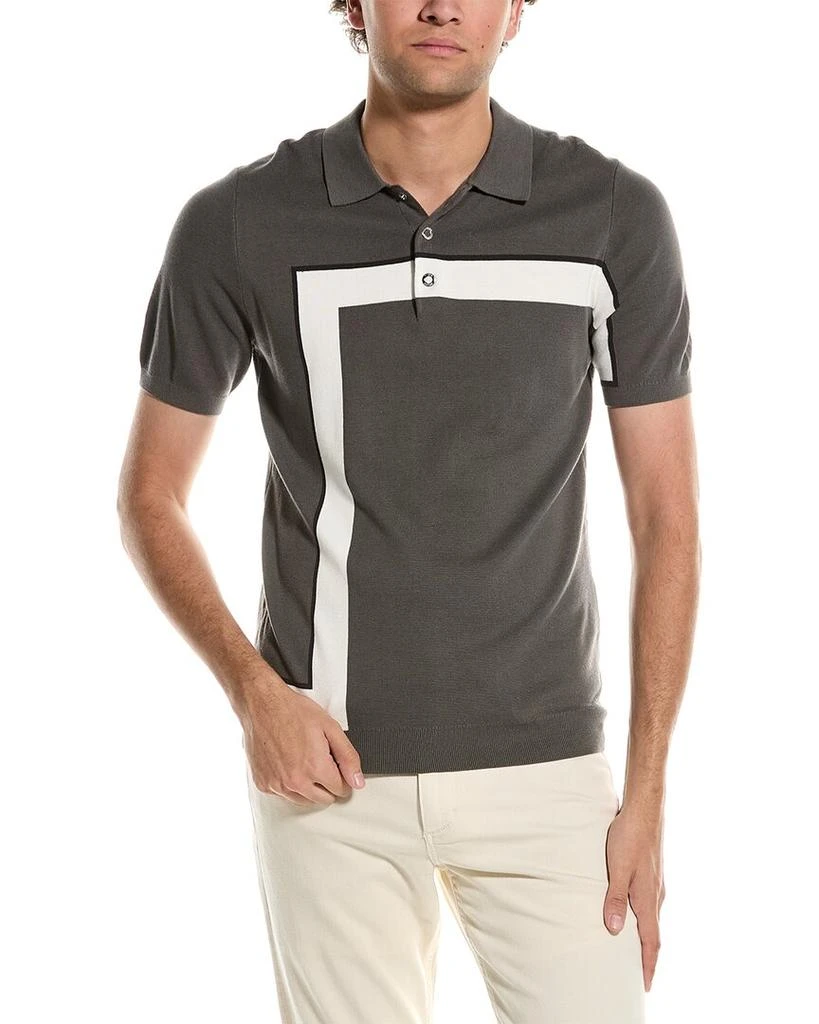 REISS Bello Striped Polo T-Shirt 1