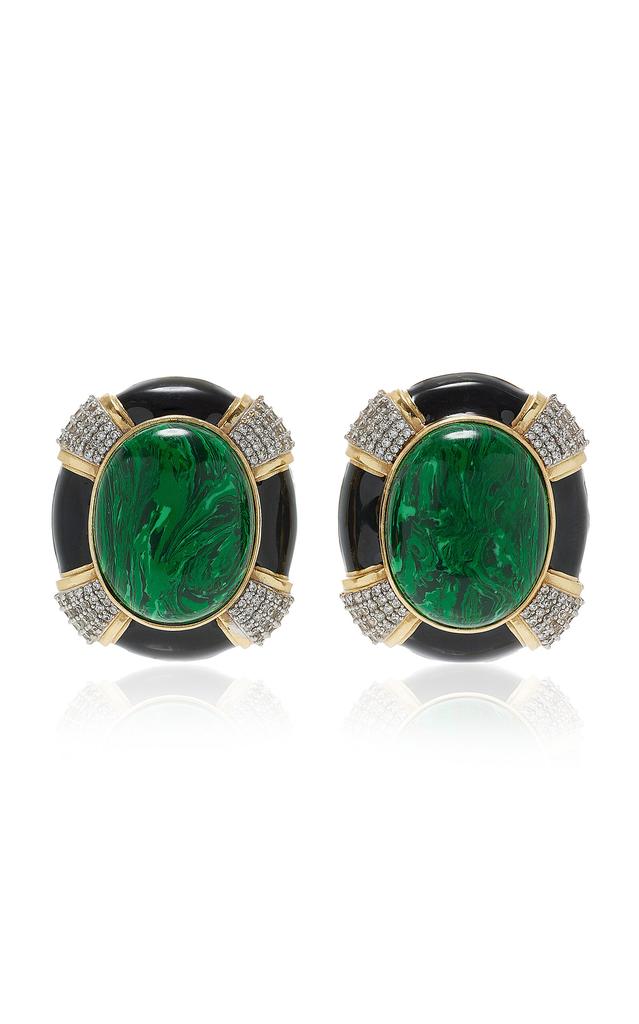 VALÉRE VALÉRE - Cherly 24k Gold-Plated Malachite Earrings - Green - OS - Moda Operandi - Gifts For Her