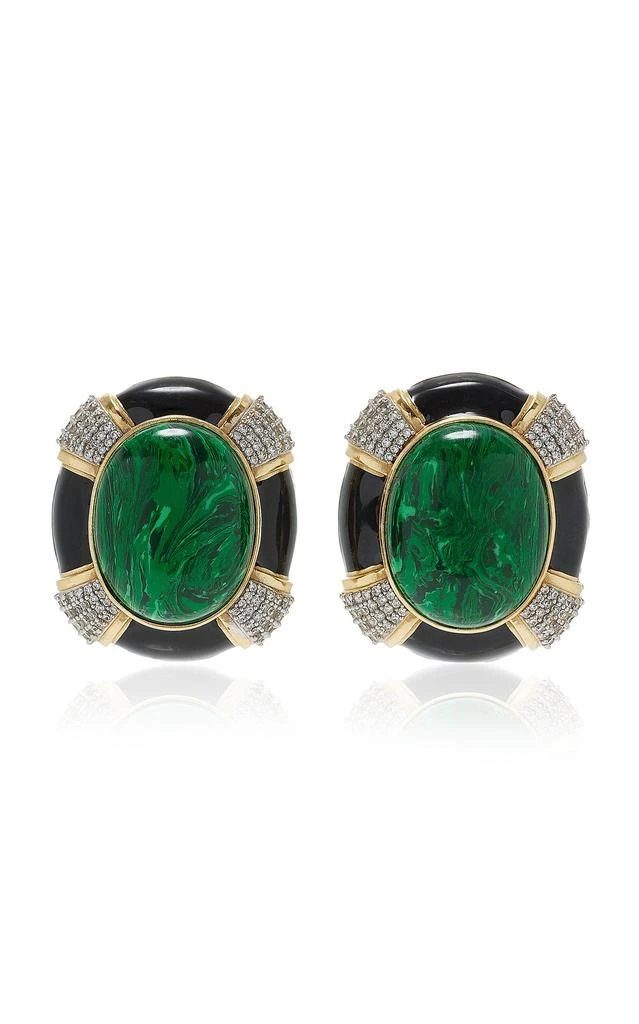 VALÉRE VALÉRE - Cherly 24k Gold-Plated Malachite Earrings - Green - OS - Moda Operandi - Gifts For Her 1