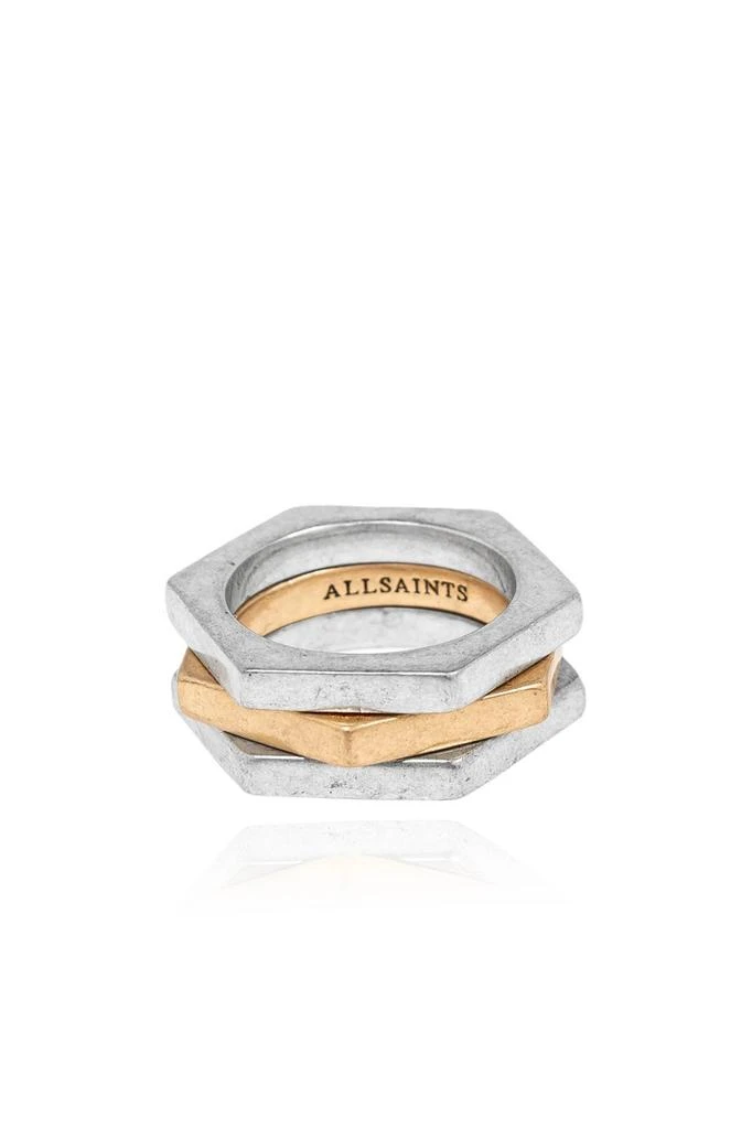 ALL SAINTS Allsaints Hexagonal Stacking Rings 1