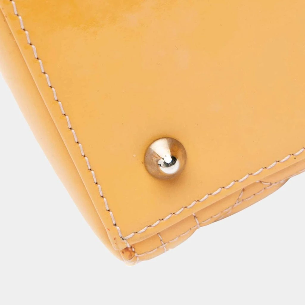 Dior Dior Yellow Medium Patent Cannage Lady Dior Tote Bag 9