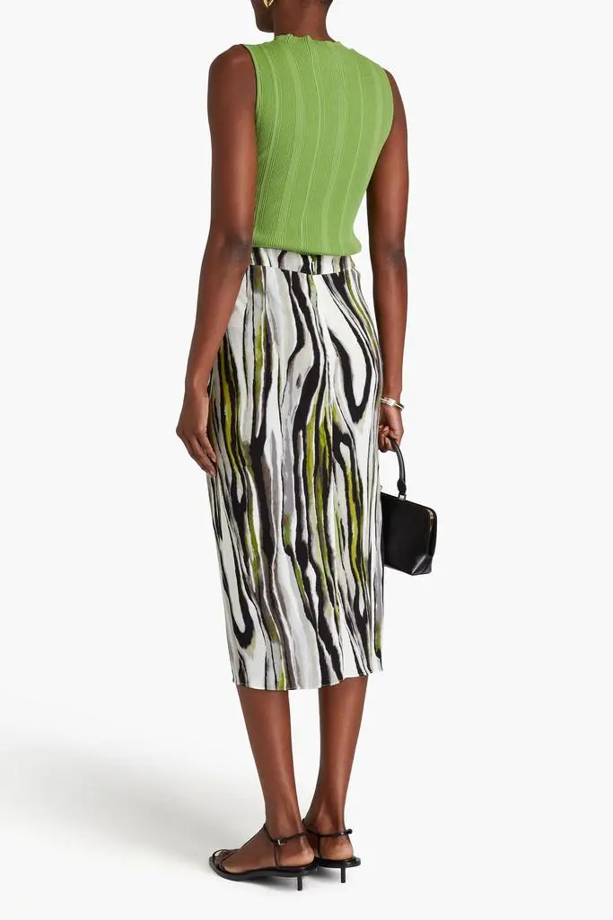 Diane von Furstenberg Garcel wrap-effect printed jersey midi skirt 3