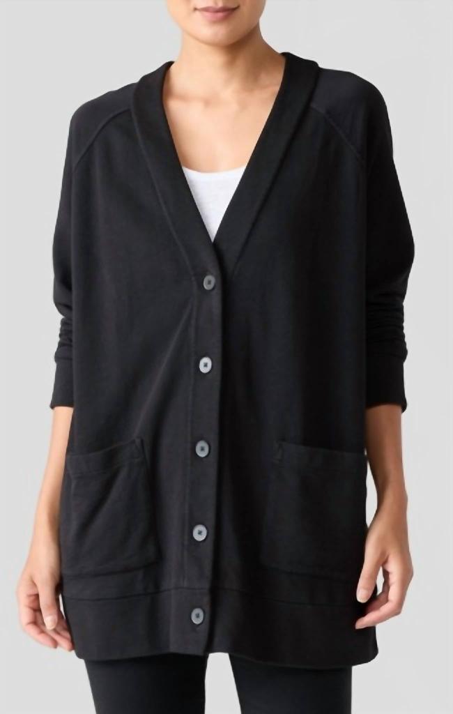Eileen Fisher Eileen Fisher - V-neck Long Jacket With Long Sleeves