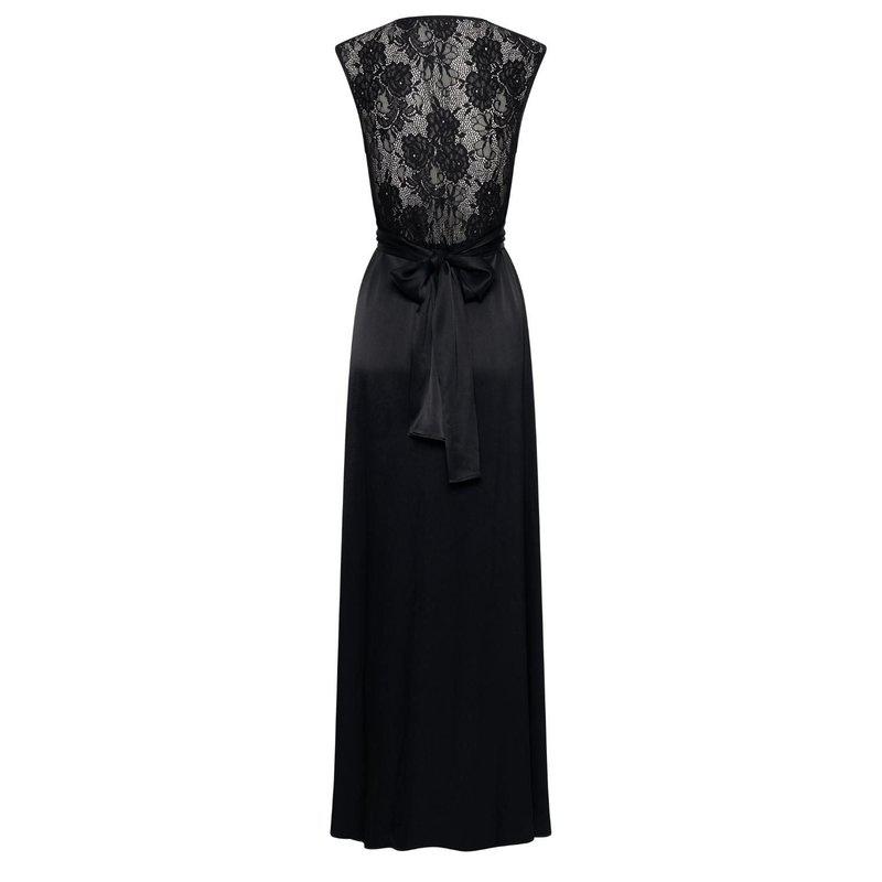 Deer You Victoria Vacationing Black Full Length Gown With Lace Back
