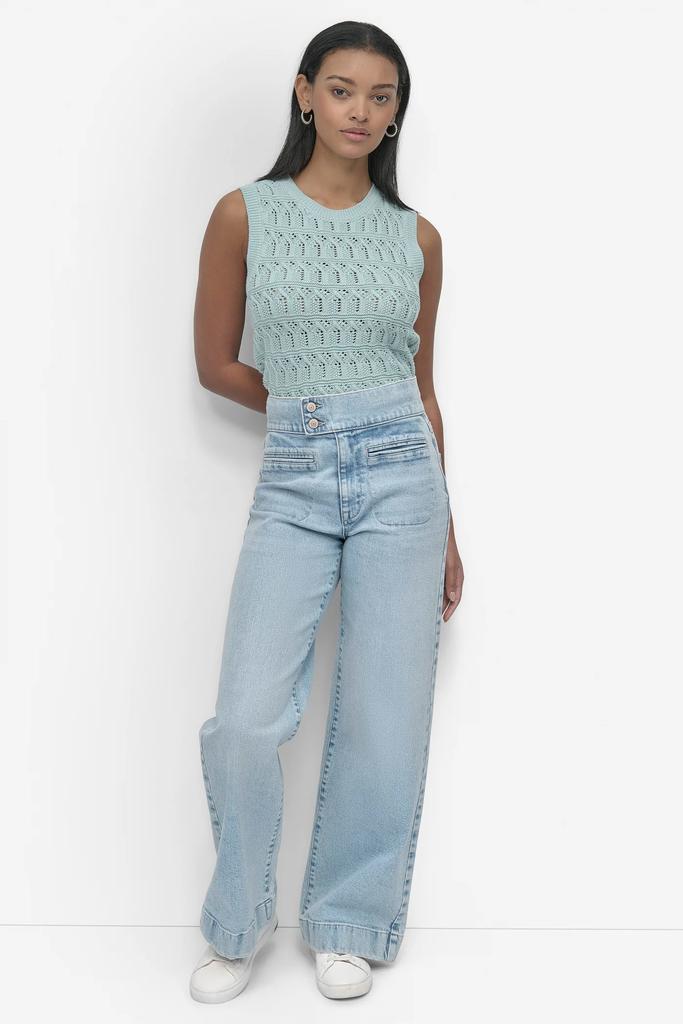 HIGH Rise Length DOUBLE BUTTON TAB WIDE LEG – On Sale Now with Up