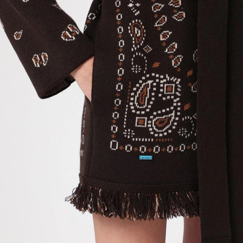 ALANUI Icon Jacquard Coffee Brown cardigan 4