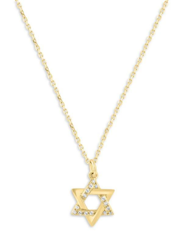 Saks Fifth Avenue 14K Yellow Gold & 0.04 TCW Diamond Star Pendant Necklace 1