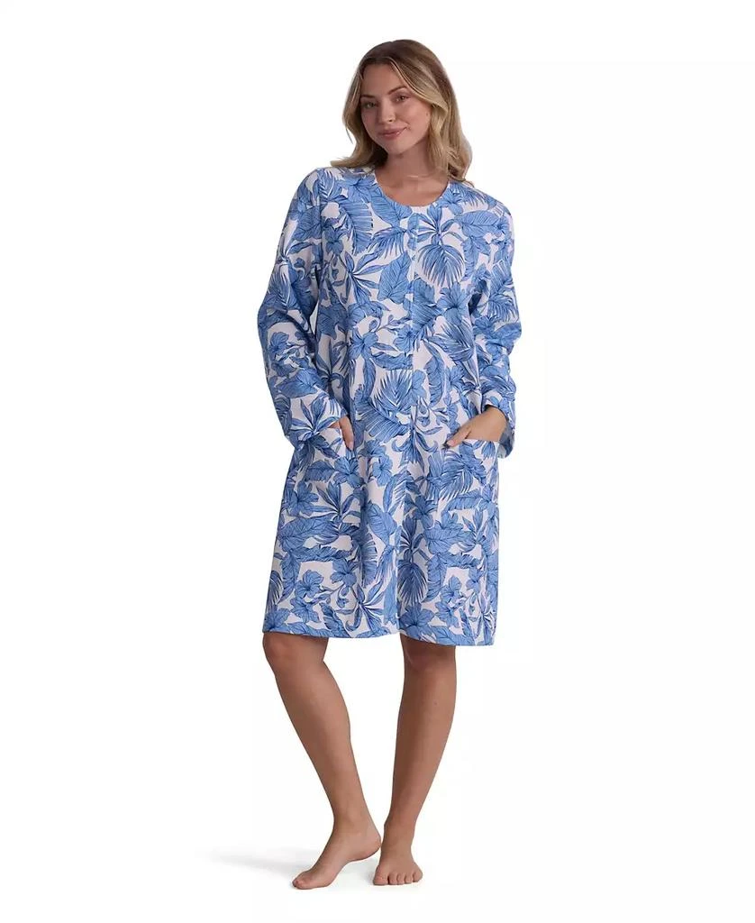 Miss Elaine Women
s Long-Sleeve Printed Short Grip Robe