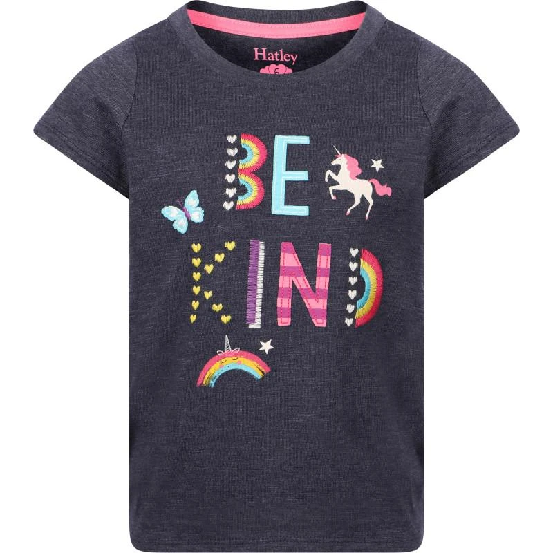 Hatley Be kind tie back t shirt in blue grey 1