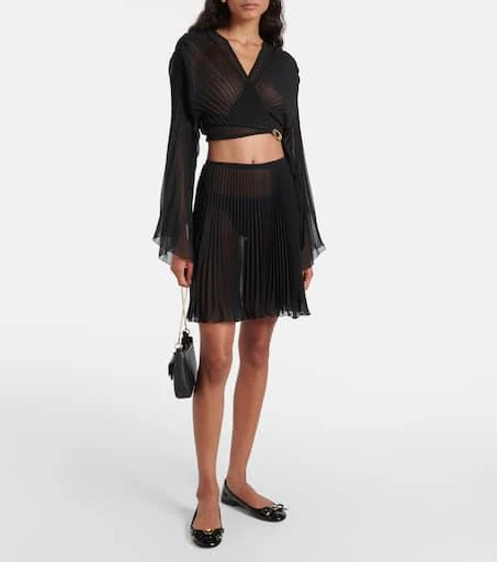 Versace Opera bow-detail patent leather ballet flats 3