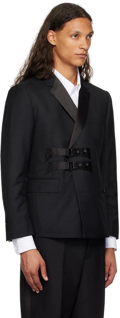 Thom Browne Black Combo Collar Classic Blazer 2