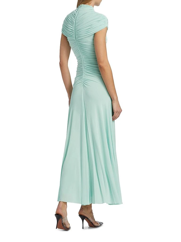 Alaïa Gathered High-Neck Maxi Dress 5