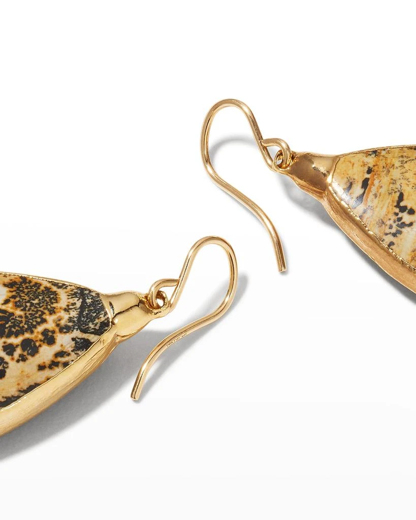 Devon Leigh 24k Gold Foil Landscape Stone Dangle Earrings 4