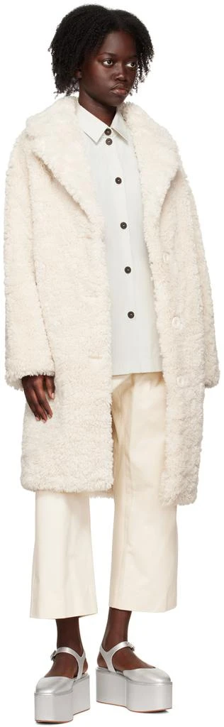STAND STUDIO Off-White Anika Faux-Fur Coat 4