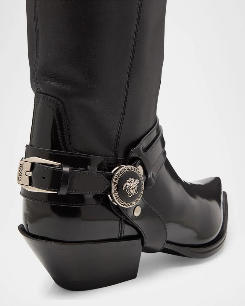 Versace Texano Over-the-Knee Leather Western Boots 5