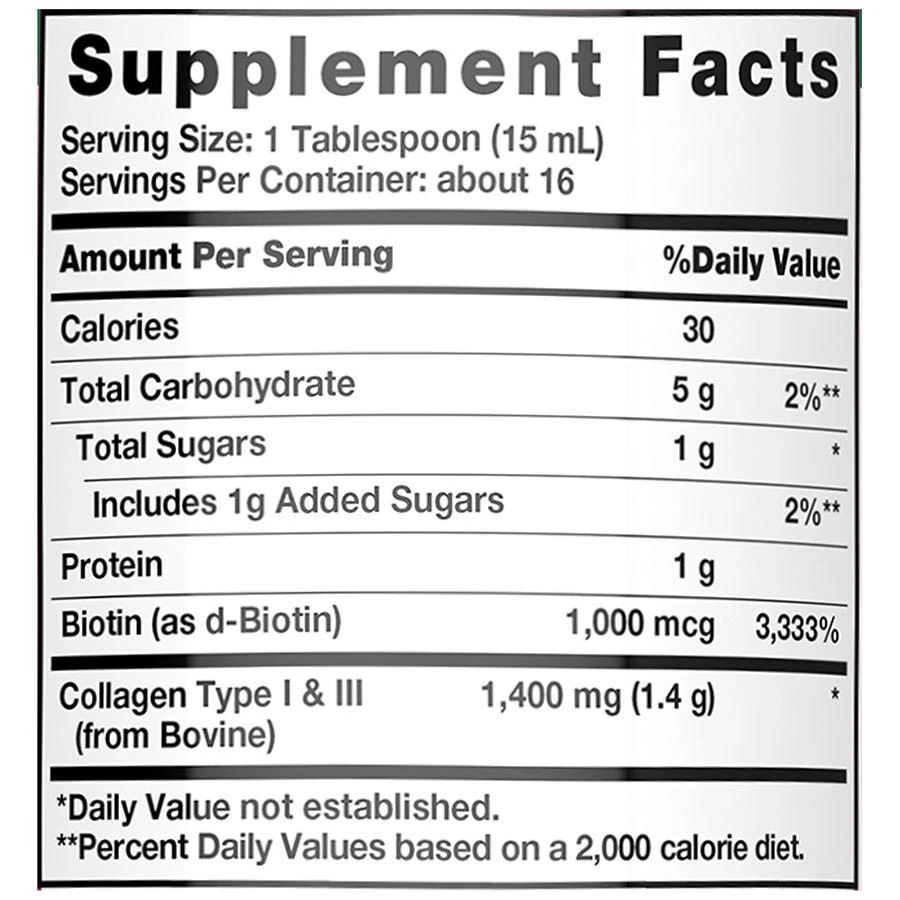 Nature's Truth Beauty Formula Berry Flavor Liquid Collagen with Amino Acid Protein + Biotin 3