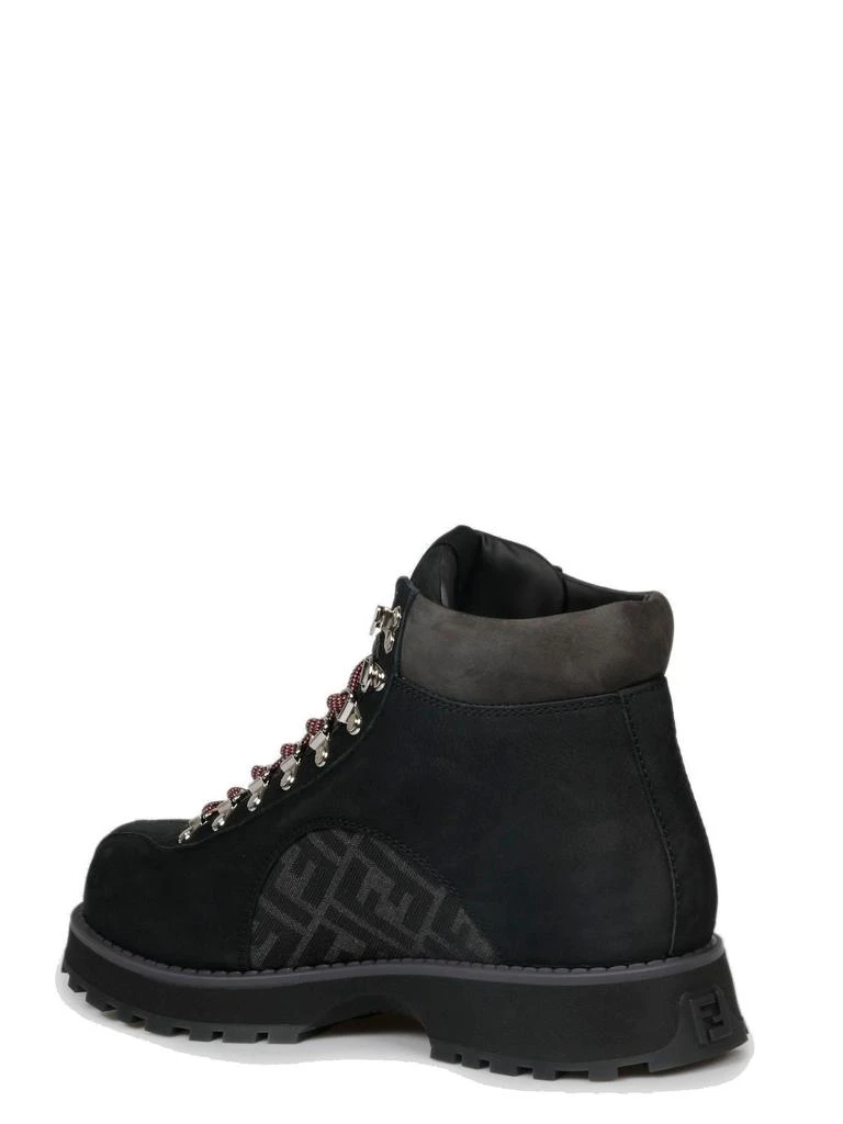 Fendi Fendi Monogram Detailed Lace-Up Ankle Boots 3