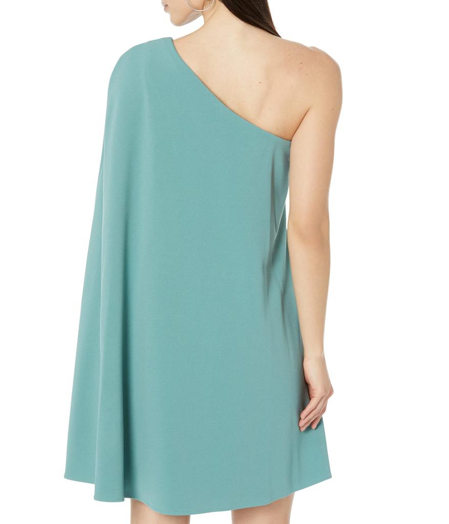 Adrianna Papell Stretch Crepe One Shoulder Sheath Dress with Cape Detail