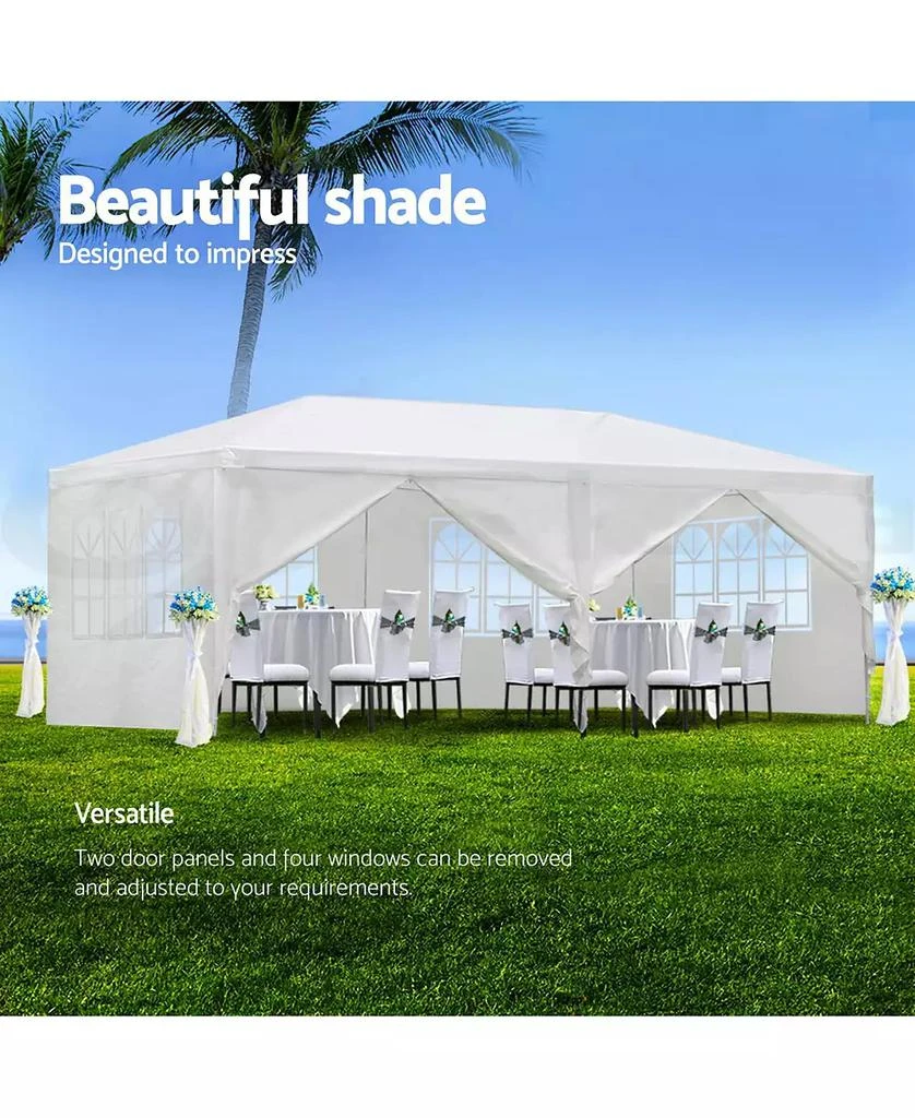 Flynama 10x20 Ft Outdoor Wedding Party Canopy Tent with 6 Removable Sidewalls Ropes and Stakes for Events Gatherings 4