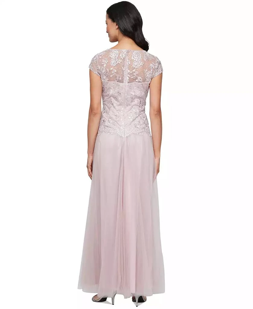 Alex Evenings Women's Embroidered-Chiffon Tulle-Skirt Gown 3