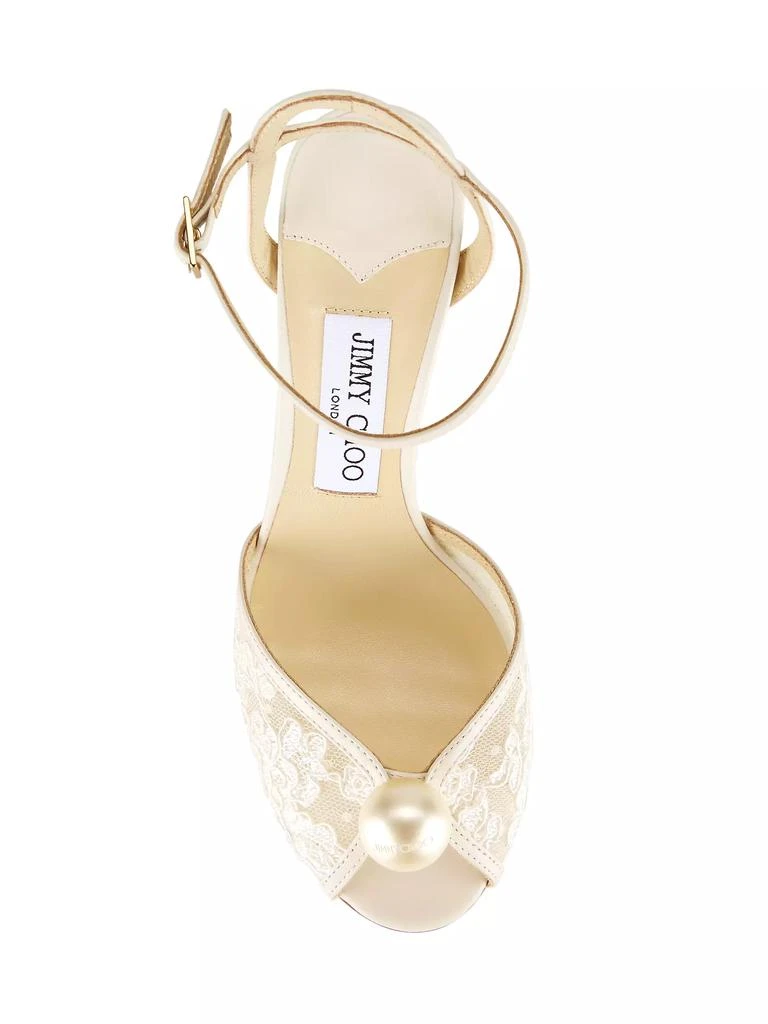 Jimmy Choo Sacora 85MM Floral Lace Sandals 5