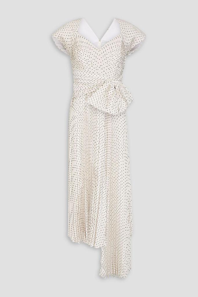Huishan Zhang Tabitha asymmetric polka-dot crepe de chine midi dress