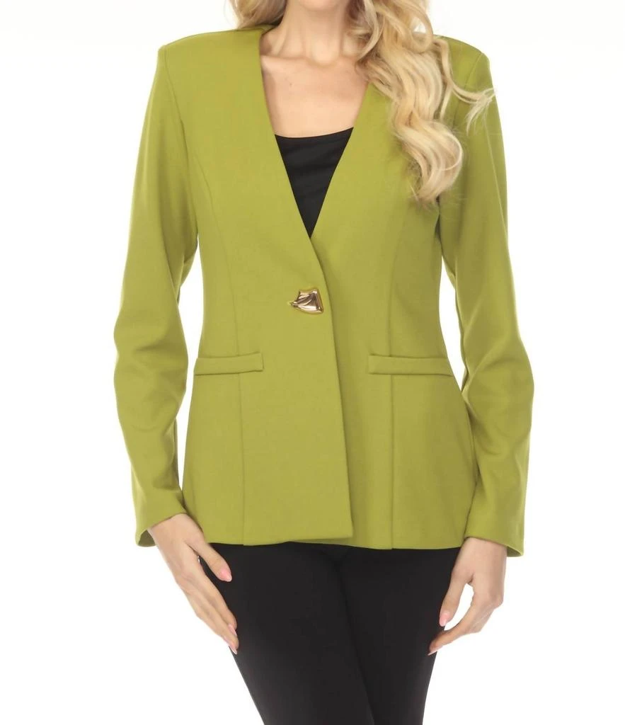 JOSEPH RIBKOFF Joseph Ribkoff - Collarless Long Sleeve Blazer 2