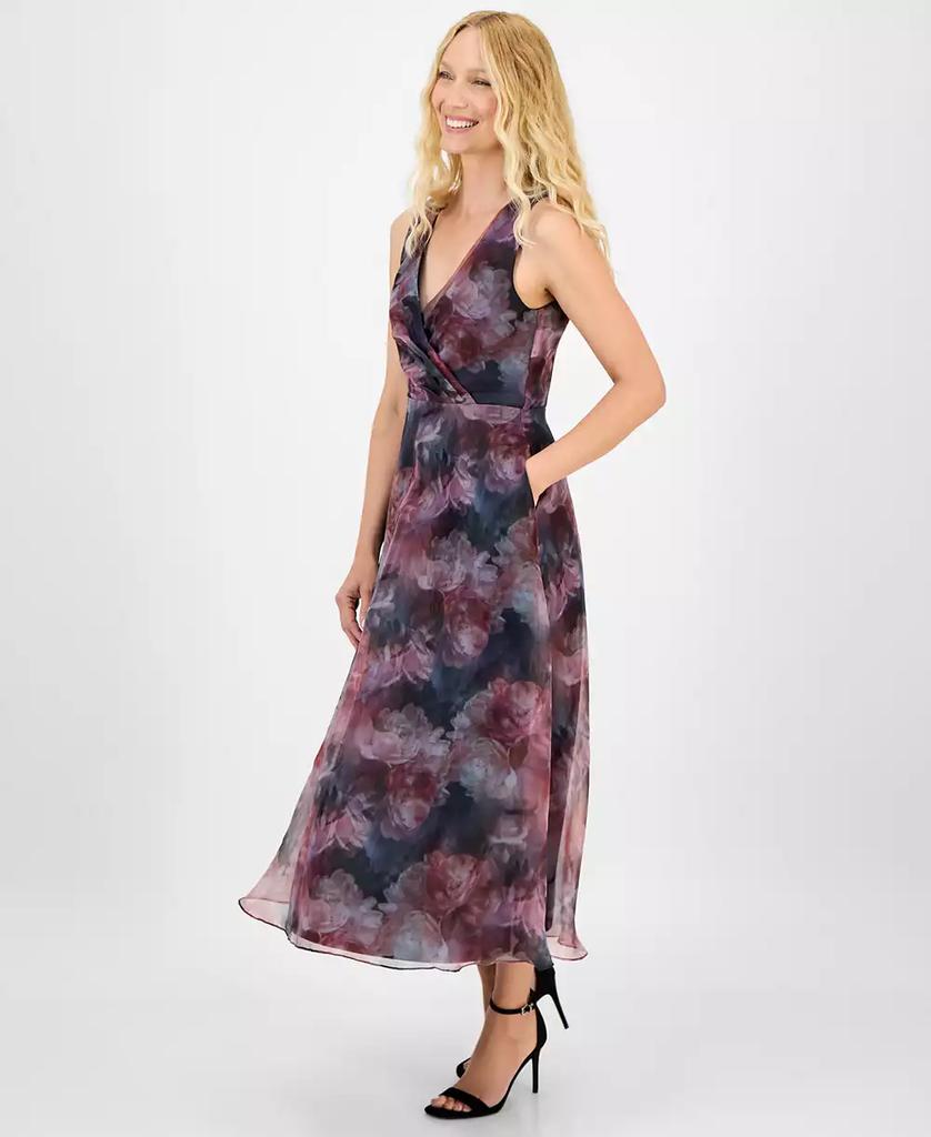 julia jordan Women's Printed V-Neck Sleeveless Gown