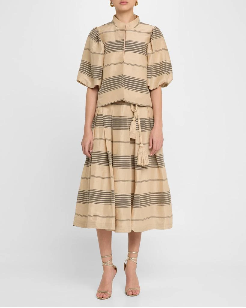 Dea Kudibal Oliviadea Cropped Linen Silk Puff-Sleeve Jacket 2