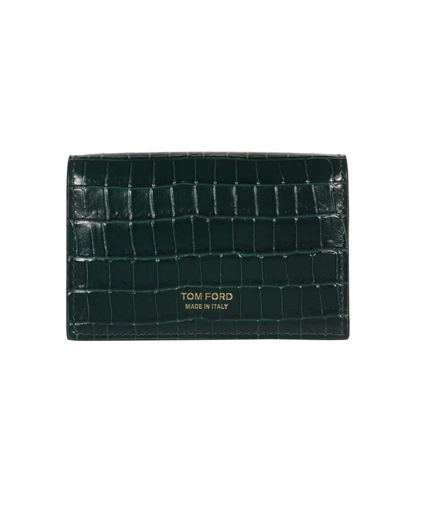Tom Ford Tom ford t line glossy printed croc card holder 1
