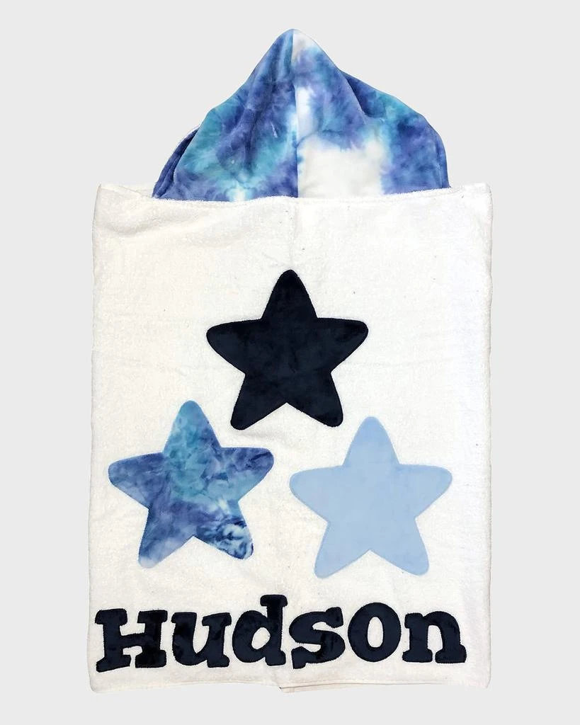 Boogie Baby Boy
s Triple Stars Tie-Dye Hooded Towel, Personalized