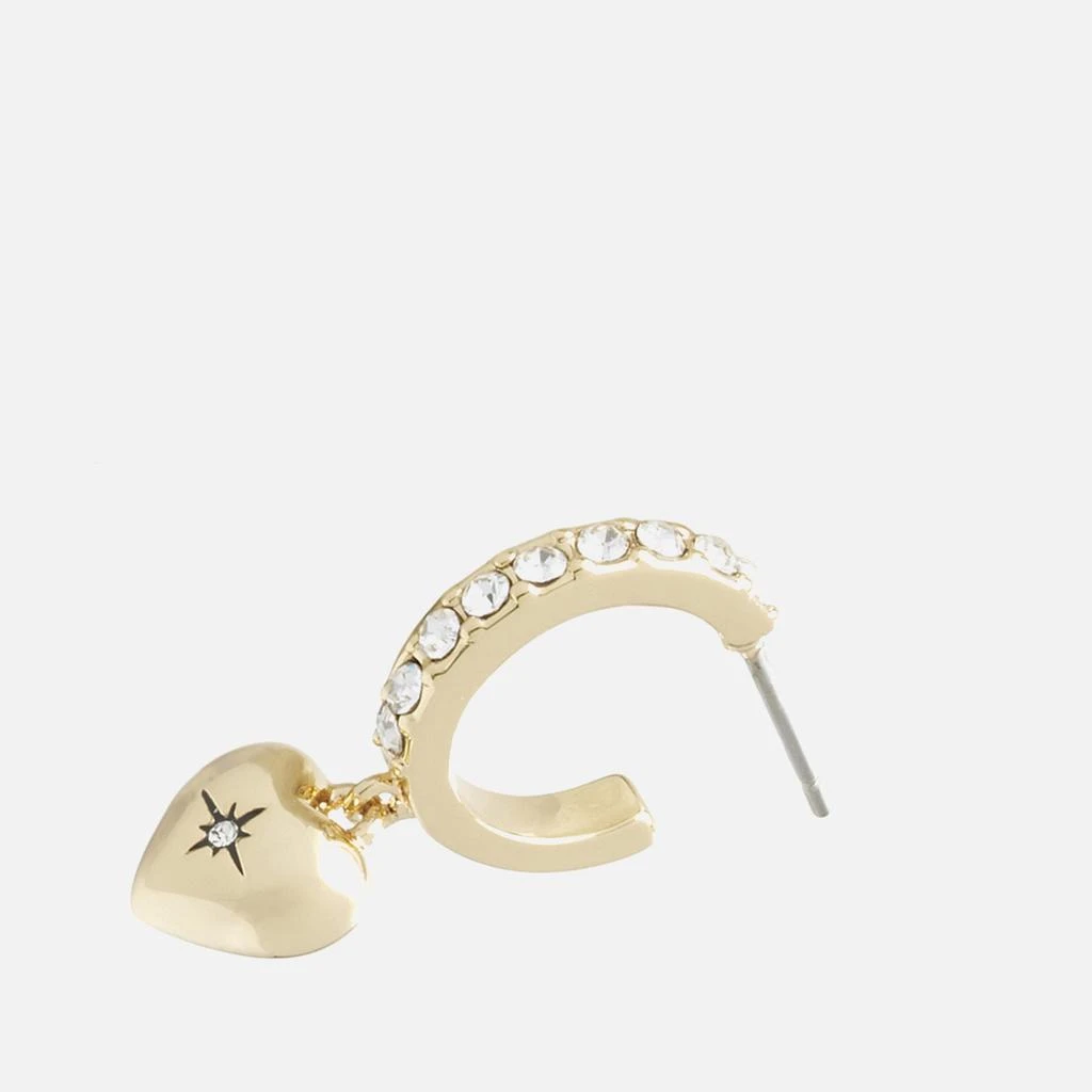 Coach Heart Pavé Gold-Tone Huggie Earrings 3